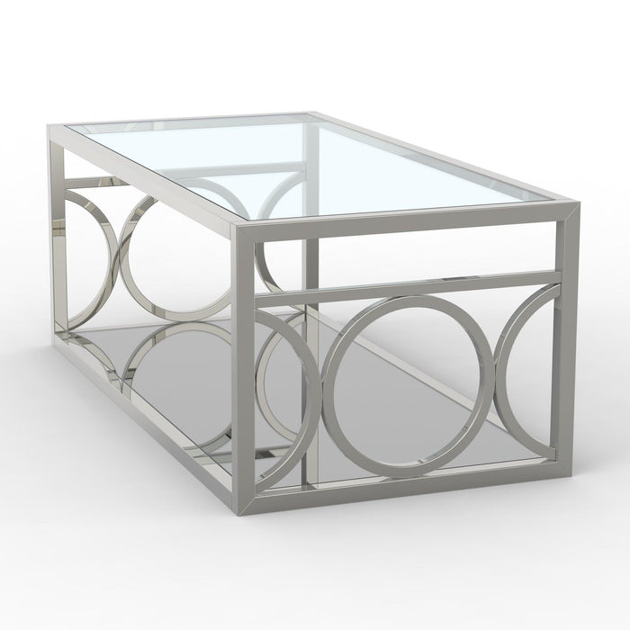 47" Contemporary Coffee Table in Chrome - Sweatfully