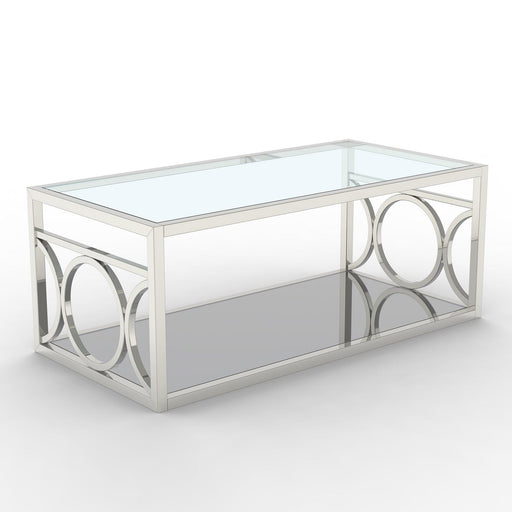 47" Contemporary Coffee Table in Chrome - Sweatfully