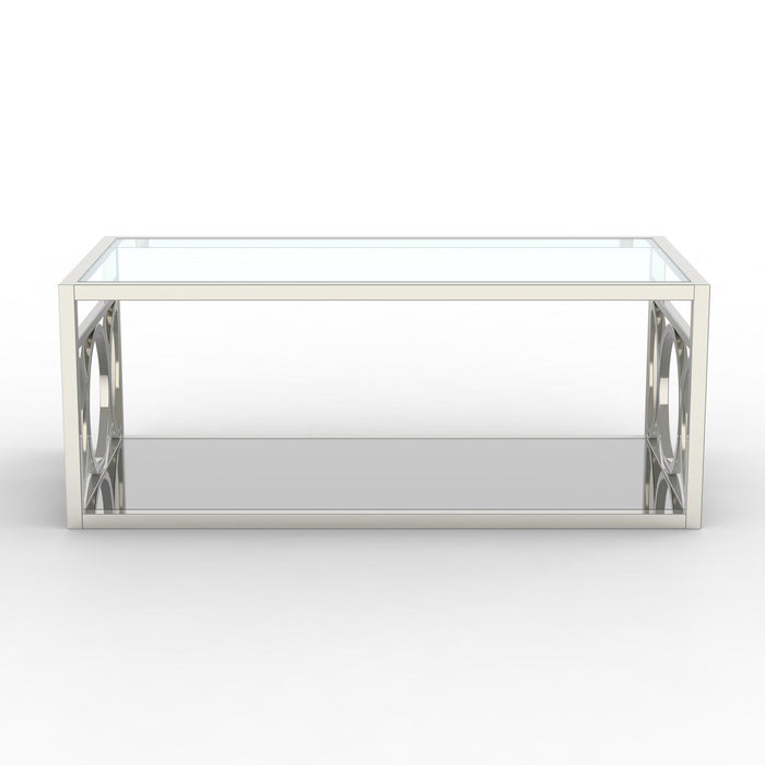 47" Contemporary Coffee Table in Chrome - Sweatfully