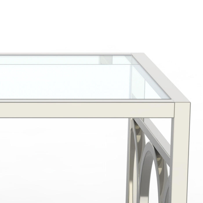 47" Contemporary Coffee Table in Chrome - Sweatfully