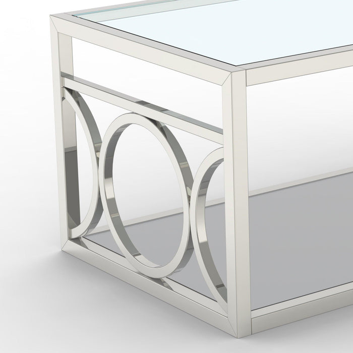 47" Contemporary Coffee Table in Chrome - Sweatfully