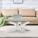 17" H Contemporary Glass Coffee Table in Living Room, Bedroom - Sweatfully