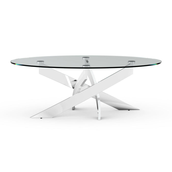 17" H Contemporary Glass Coffee Table in Living Room, Bedroom - Sweatfully