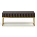 Walnut/Gold Textured Front Panels Coffee Table with Concealed Drawers - Sweatfully