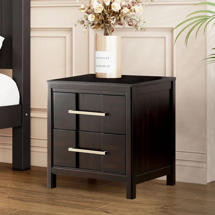 Berenice 23" Transitional Solid Wood 2-Drawer Nightstand - Sweatfully