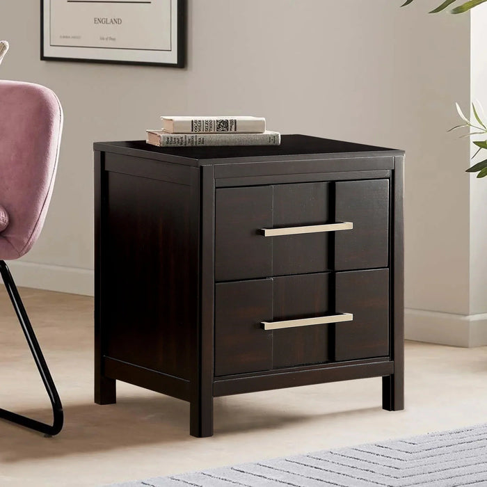 Berenice 23" Transitional Solid Wood 2-Drawer Nightstand - Sweatfully