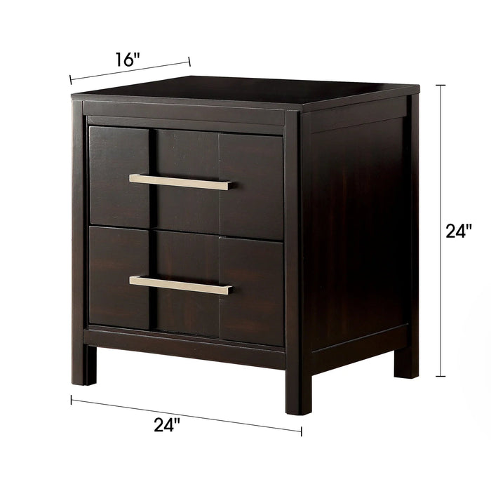 Berenice 23" Transitional Solid Wood 2-Drawer Nightstand - Sweatfully