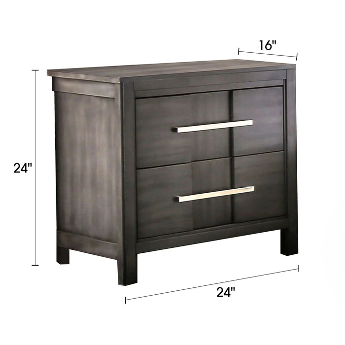 Berenice 23" Transitional Solid Wood 2-Drawer Nightstand - Sweatfully