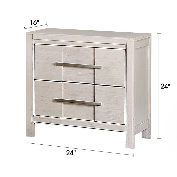 Berenice 23" Transitional Solid Wood 2-Drawer Nightstand - Sweatfully