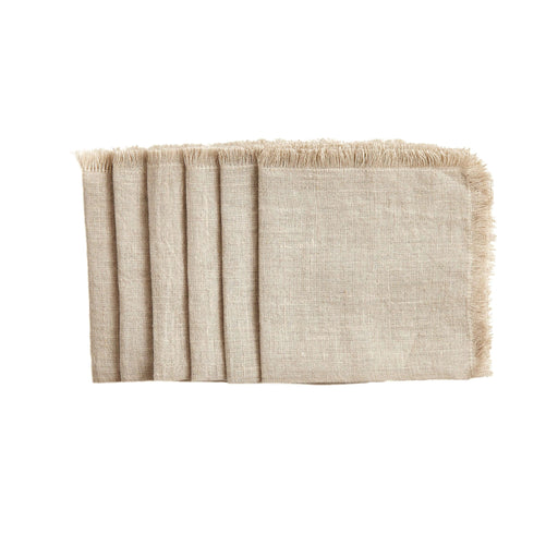 Cocktail Napkin Set/6 Natural - Sweatfully