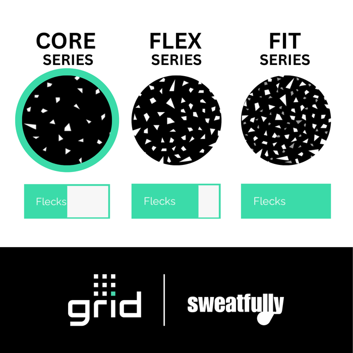 Grid Regrind Rubber Modx Tiles CORE Series Rubber Flooring with Flecks (1 sq. ft.) - Sweatfully