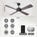 52 Inch Bucholz Industrial Dimmable RGB LED Ceiling Fan with Remote and APP Control - Sweatfully