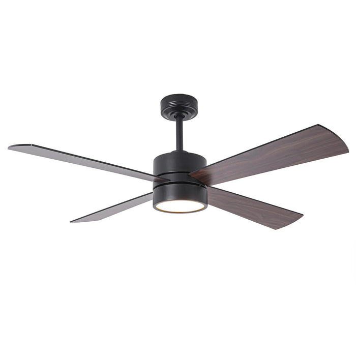 52 Inch Bucholz Industrial Dimmable RGB LED Ceiling Fan with Remote and APP Control - Sweatfully