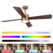 52 Inch Bucholz Industrial Dimmable RGB LED Ceiling Fan with Remote and APP Control - Sweatfully