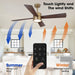 52 Inch Bucholz Industrial Dimmable RGB LED Ceiling Fan with Remote and APP Control - Sweatfully