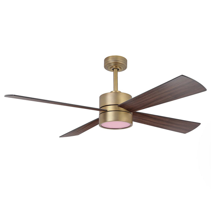 52 Inch Bucholz Industrial Dimmable RGB LED Ceiling Fan with Remote and APP Control - Sweatfully