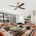 52 Inch Bucholz Industrial Dimmable RGB LED Ceiling Fan with Remote and APP Control - Sweatfully
