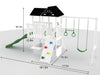 Craftsman Modern Outdoor Swing Set | Wooden Backyard Swing Frame for Kids - Sweatfully