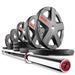 XMARK Texas Star Olympic Weight Plates and Olympic Barbell Sets CROWBAR-3389-BAL-155 - Sweatfully