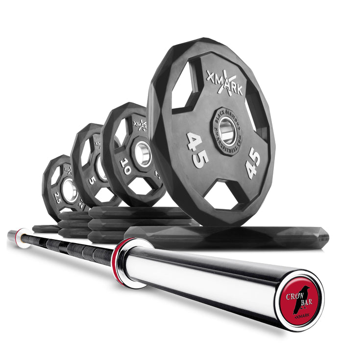 XMARK Black Diamond® Olympic Weight Plates and Olympic Barbell Sets VOODOO-BD-BAL-155 - Sweatfully