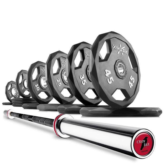 XMARK Black Diamond® Olympic Weight Plates and Olympic Barbell Sets VOODOO-BD-BAL-155 - Sweatfully