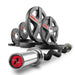XMARK Texas Star Olympic Weight Plates and Curl Barbell Sets XM-3675-BLACK-3389-BAL-65 - Sweatfully