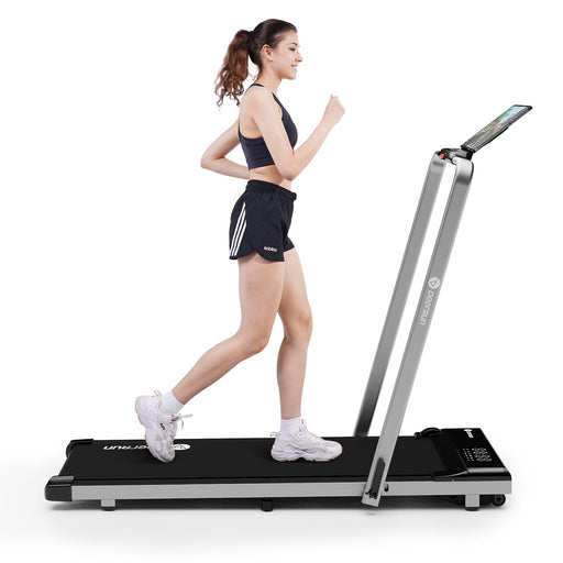 DeerRun A5 Pro Smart 2 in 1 Folding Treadmill Silver - Sweatfully