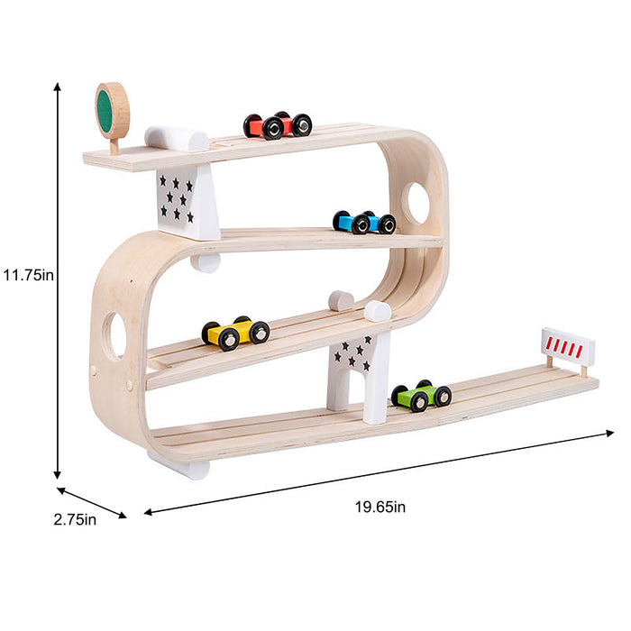 Avenlur Wooden Car Ramp Racer | Montessori Rolling Track Toy for Toddlers - Sweatfully