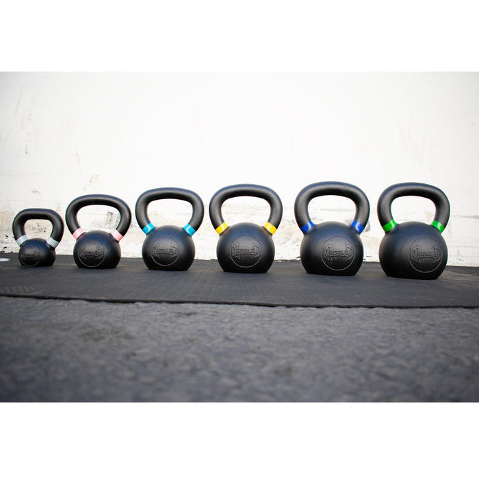 Muscle D Cast Kettlebells - Muscle D Fitness - Quality Handle Design - Heavy Duty Coating - Sweatfully