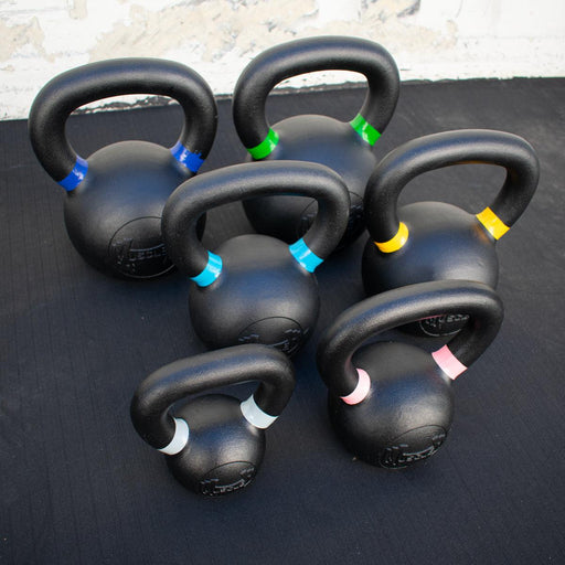 Muscle D Cast Kettlebells - Muscle D Fitness - Quality Handle Design - Heavy Duty Coating - Sweatfully