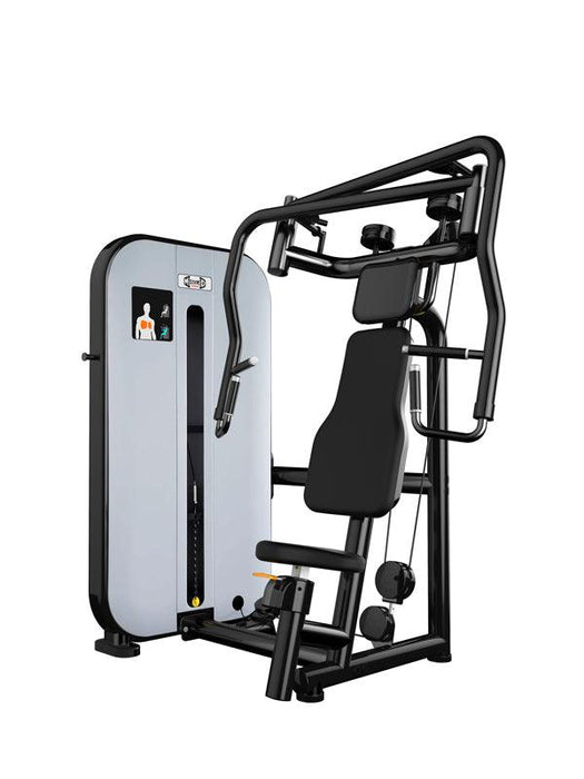 Vogue Chest Press - Muscle D Fitness - Adjustable Seat - Pin Selectorized - Pec Workout - Sweatfully
