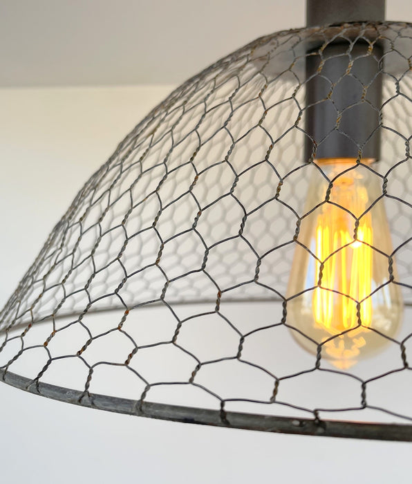 CHICKEN WIRE Farmhouse Ceiling Light - Sweatfully