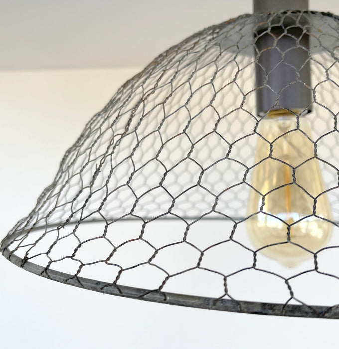 CHICKEN WIRE Farmhouse Ceiling Light - Sweatfully