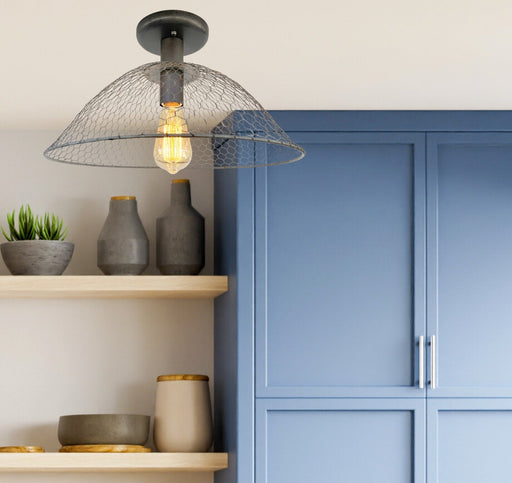 CHICKEN WIRE Farmhouse Ceiling Light - Sweatfully