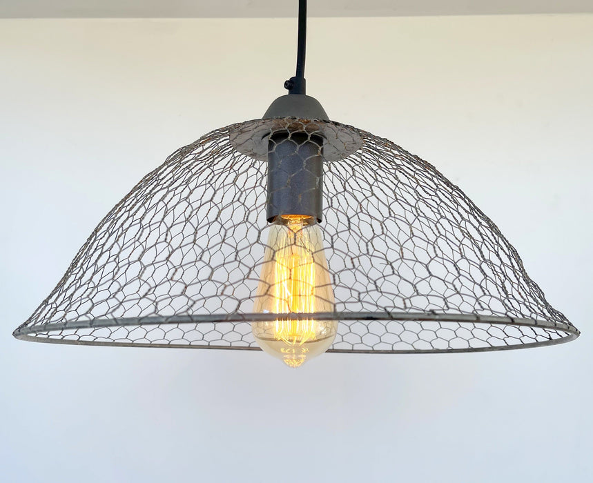 Chicken Wire Farmhouse Pendant Light - Sweatfully