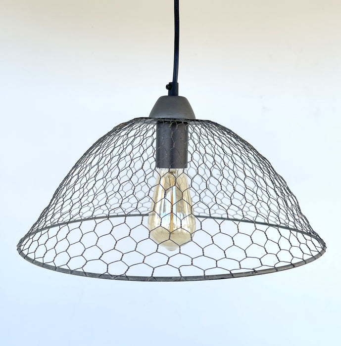 Chicken Wire Farmhouse Pendant Light - Sweatfully
