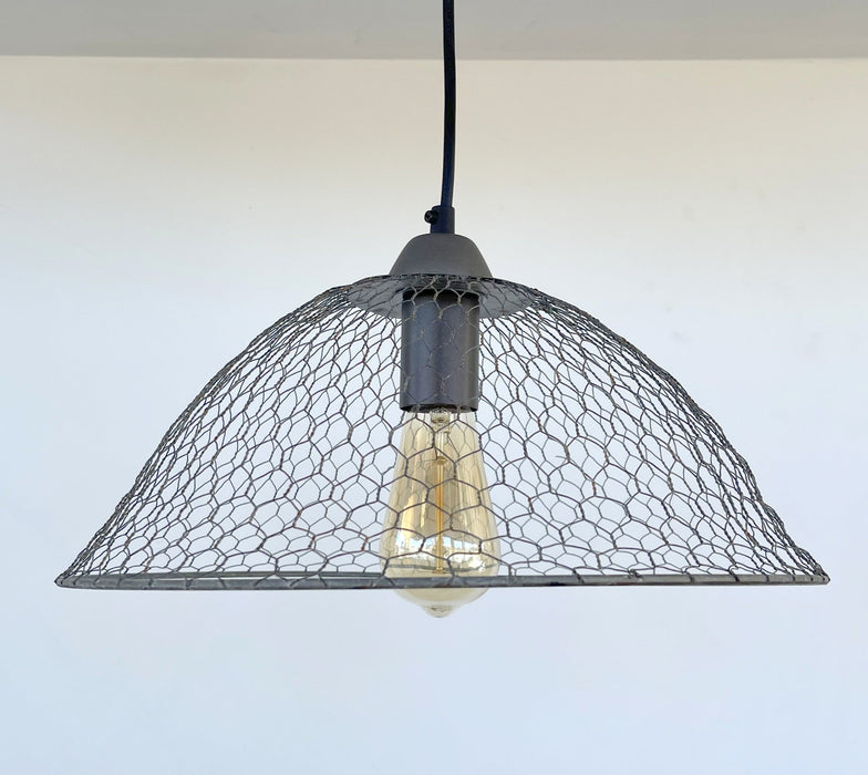 Chicken Wire Farmhouse Pendant Light - Sweatfully
