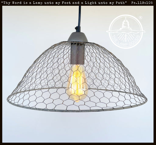 Chicken Wire Farmhouse Pendant Light - Sweatfully