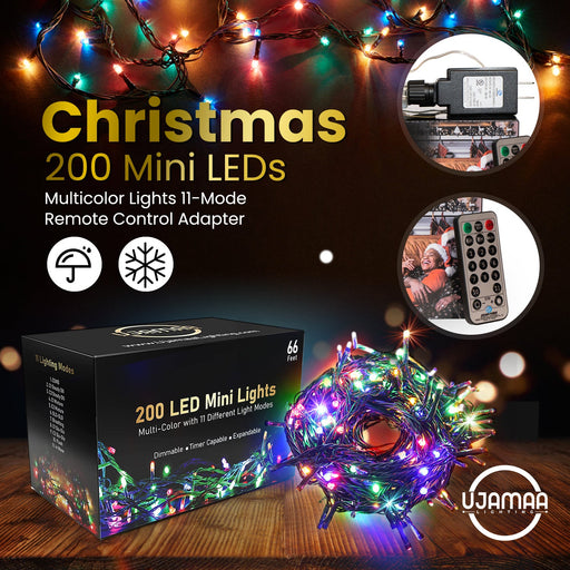 Ujamaa 200 LED 66ft Multi-Color Mini Lights (Christmas/Holidays) - Sweatfully