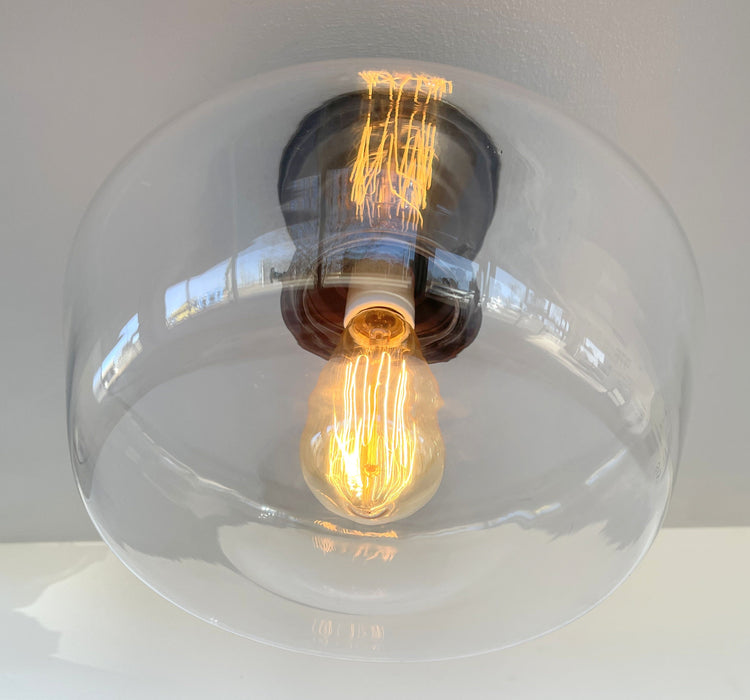 Large Schoolhouse Clear Glass Ceiling Light - Sweatfully