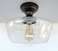 Large Schoolhouse Clear Glass Ceiling Light - Sweatfully