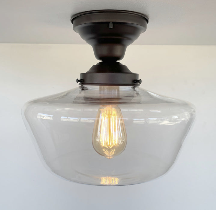 Large Schoolhouse Clear Glass Ceiling Light - Sweatfully