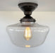 Large Schoolhouse Clear Glass Ceiling Light - Sweatfully