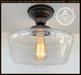 Large Schoolhouse Clear Glass Ceiling Light - Sweatfully