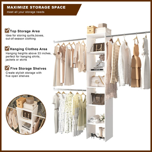 Closet System Starter Kit with Tower and 3 Hang Rods - Sweatfully