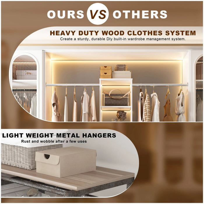 Closet System Starter Kit with Tower and 3 Hang Rods - Sweatfully