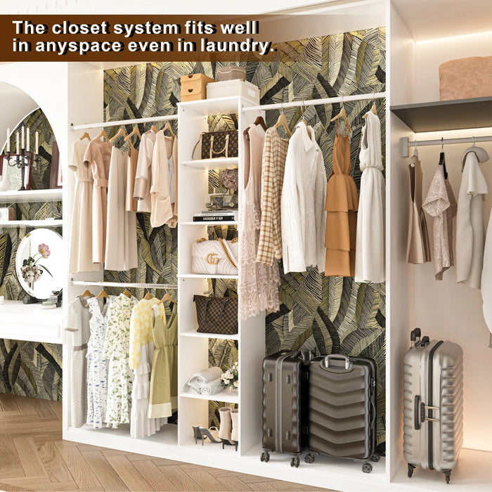 Closet System Starter Kit with Tower and 3 Hang Rods - Sweatfully