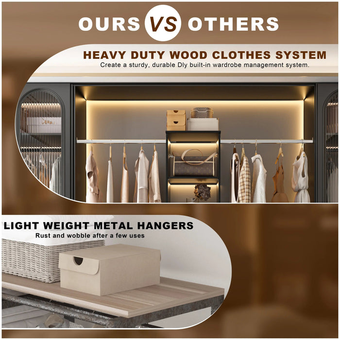 Closet System Starter Kit with Tower and 3 Hang Rods - Sweatfully