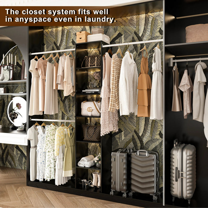 Closet System Starter Kit with Tower and 3 Hang Rods - Sweatfully