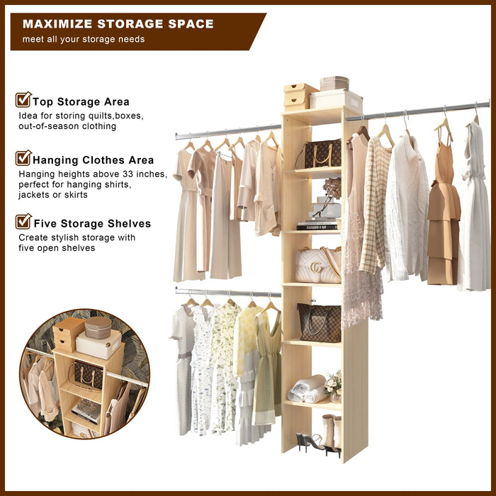 Closet System Starter Kit with Tower and 3 Hang Rods - Sweatfully